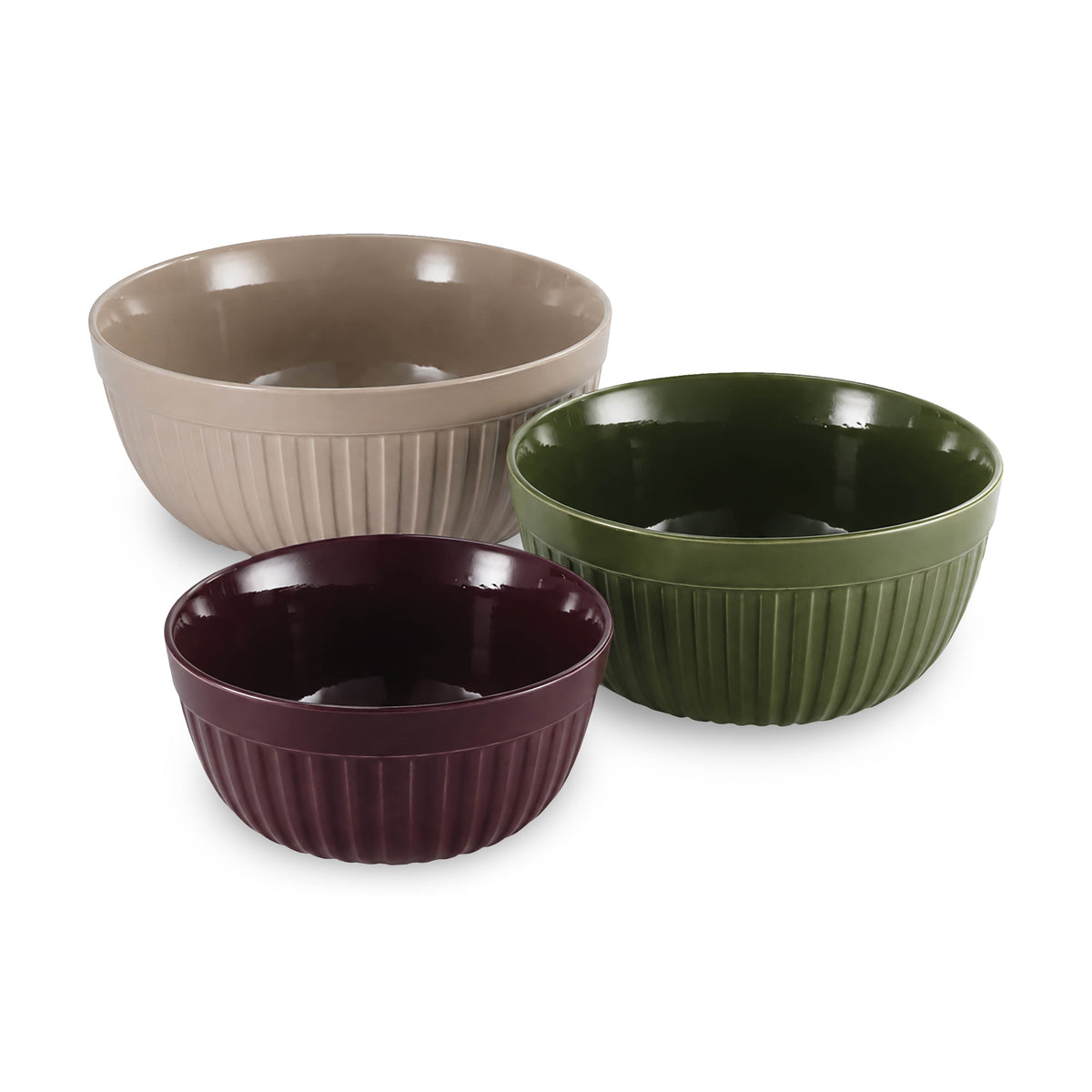 3-Piece Stoneware Mixing Bowl Set