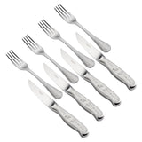 Churrasco BBQ 8 Piece Forged Embossed Steak Knife and Fork Set