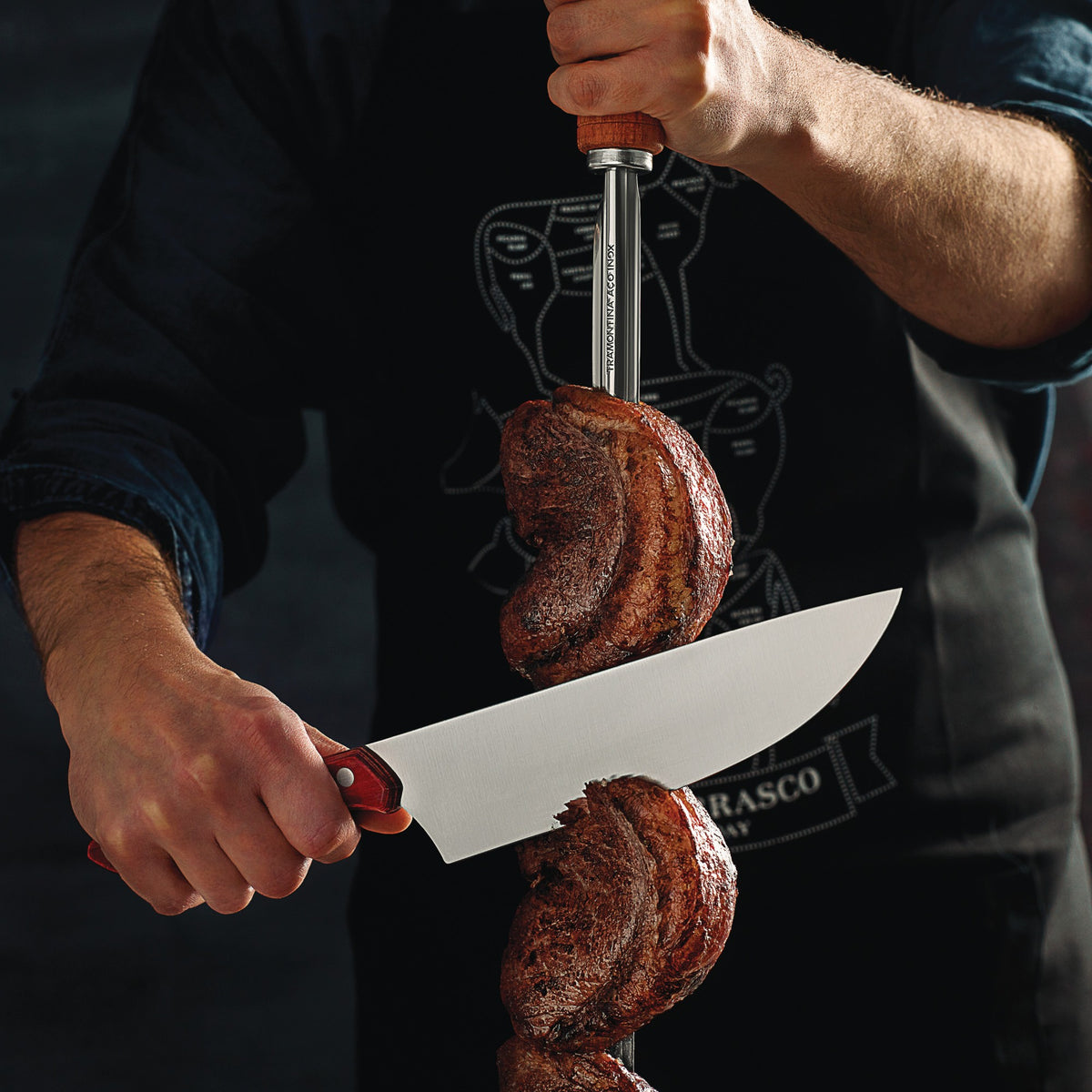 Churrasco BBQ Stainless Steel Skewer and Grill Rack Set