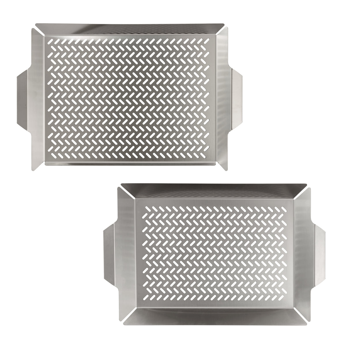 2 Piece Outdoor Roasting Grill Pan Set