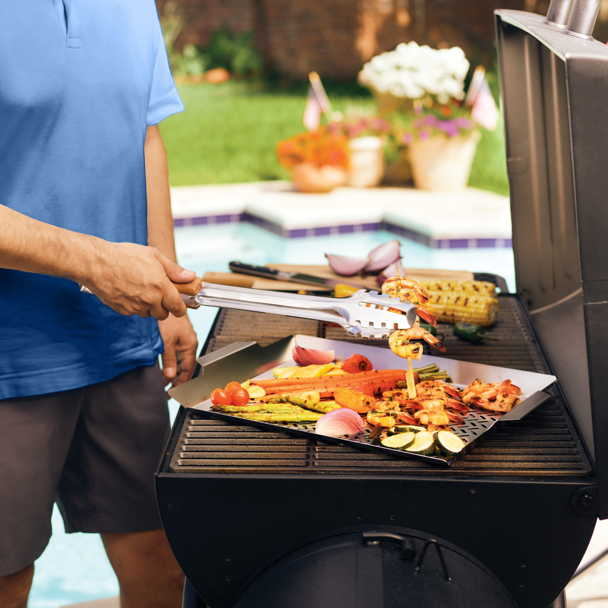 2 Piece Outdoor Roasting Grill Pan Set