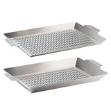 2 Piece Outdoor Roasting Grill Pan Set