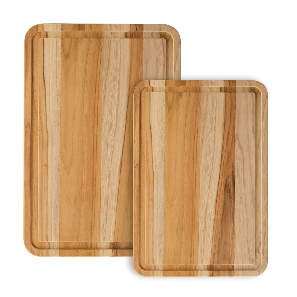 2 Piece Teak Wood Cutting Board Set