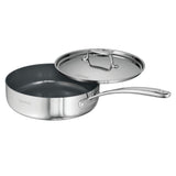 Utsava Tri-Ply Clad 2.9 Qt Covered Deep Sauté Pan with Ceramic Interior