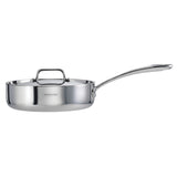 Utsava Tri-Ply Clad 2.9 Qt Covered Deep Sauté Pan with Ceramic Interior
