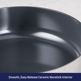 Utsava Tri-Ply Clad 2.9 Qt Covered Deep Sauté Pan with Ceramic Interior
