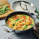 Utsava Tri-Ply Clad Covered Kadai with Ceramic Interior