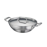 Utsava Tri-Ply Clad Covered Kadai with Ceramic Interior