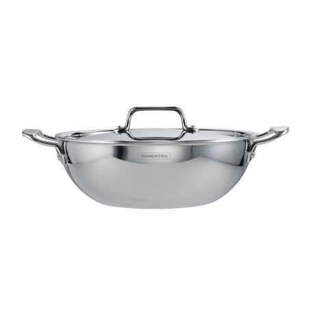 Utsava Tri-Ply Clad Covered Kadai with Ceramic Interior