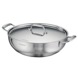 Utsava Tri-Ply Clad Covered Kadai with Ceramic Interior