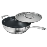 Utsava Tri-Ply Clad 3.75 Qt Covered Wok with Ceramic Interior