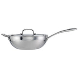 Utsava Tri-Ply Clad 3.75 Qt Covered Wok with Ceramic Interior