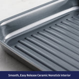 Utsava Tri-Ply Clad 10-Inch Grill Pan with Ceramic Interior