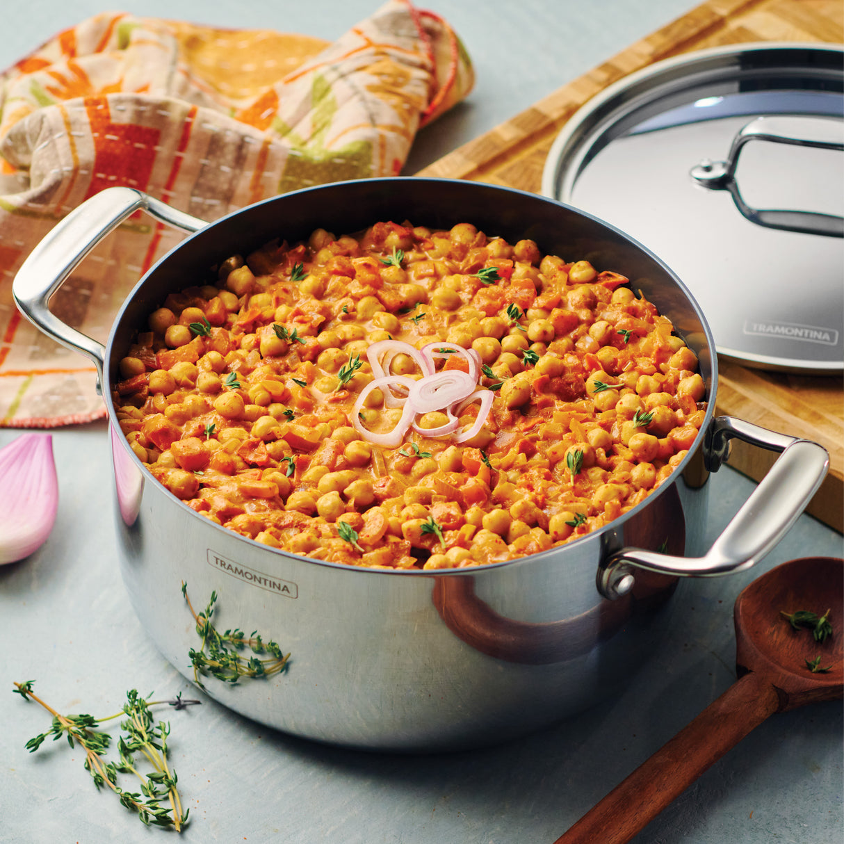 Utsava Tri-Ply Clad Covered Casserole with Ceramic Interior