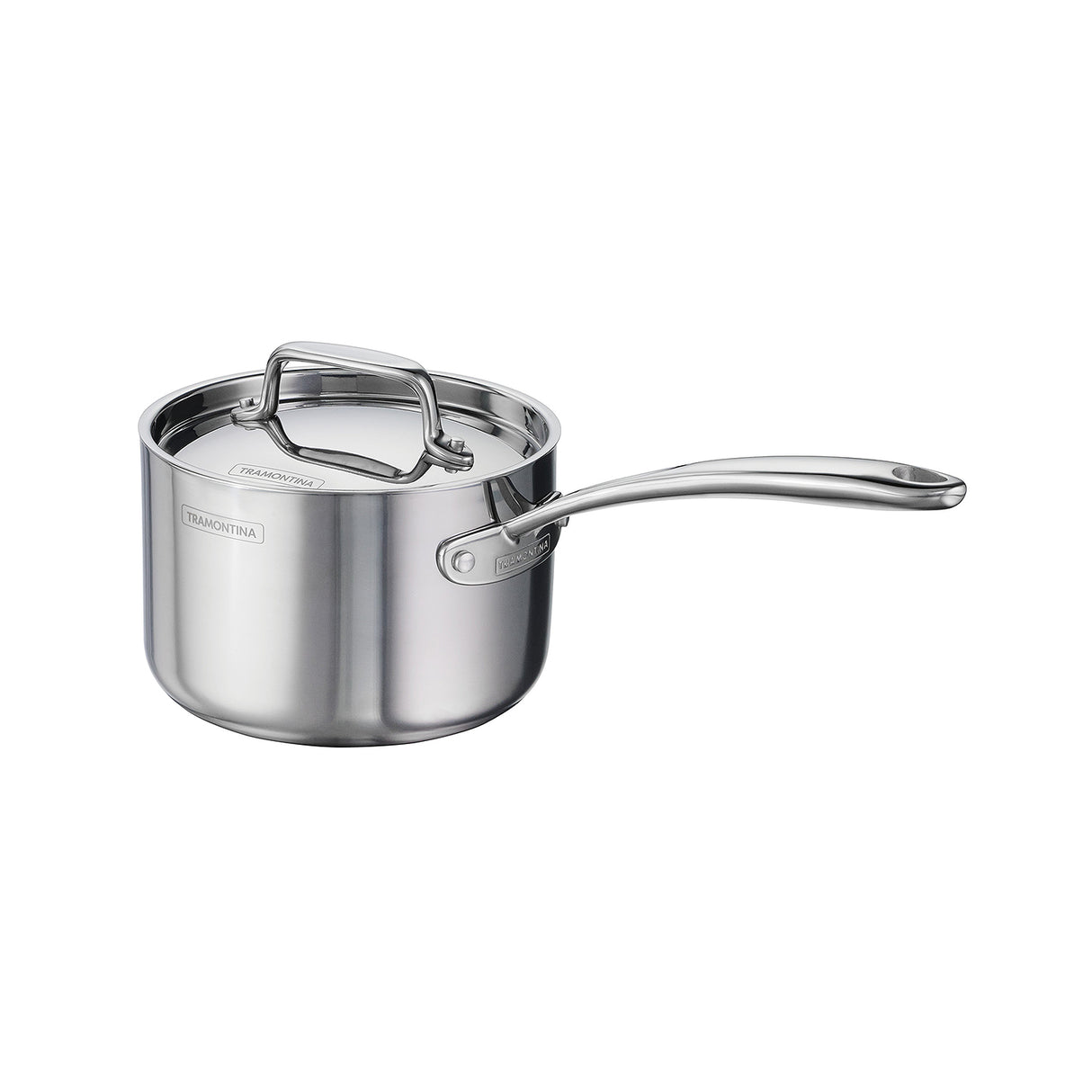 Utsava Tri-Ply Clad 2.2 Qt Covered Saucepan with Ceramic Interior