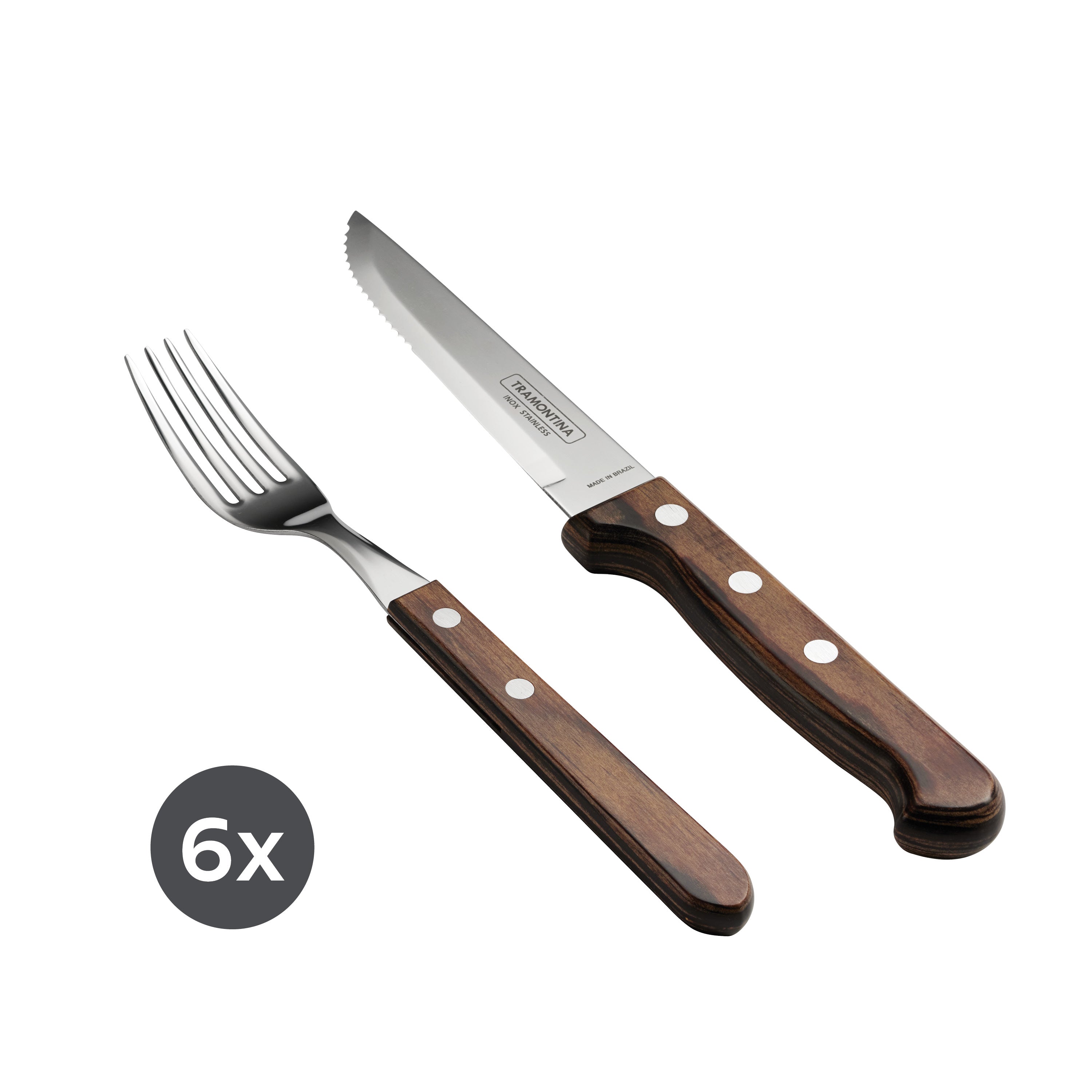【保障できる】 Piece 12 BBQ Churrasco Polywood Set Knife Steak and Fork カトラリー(スプーン等)
