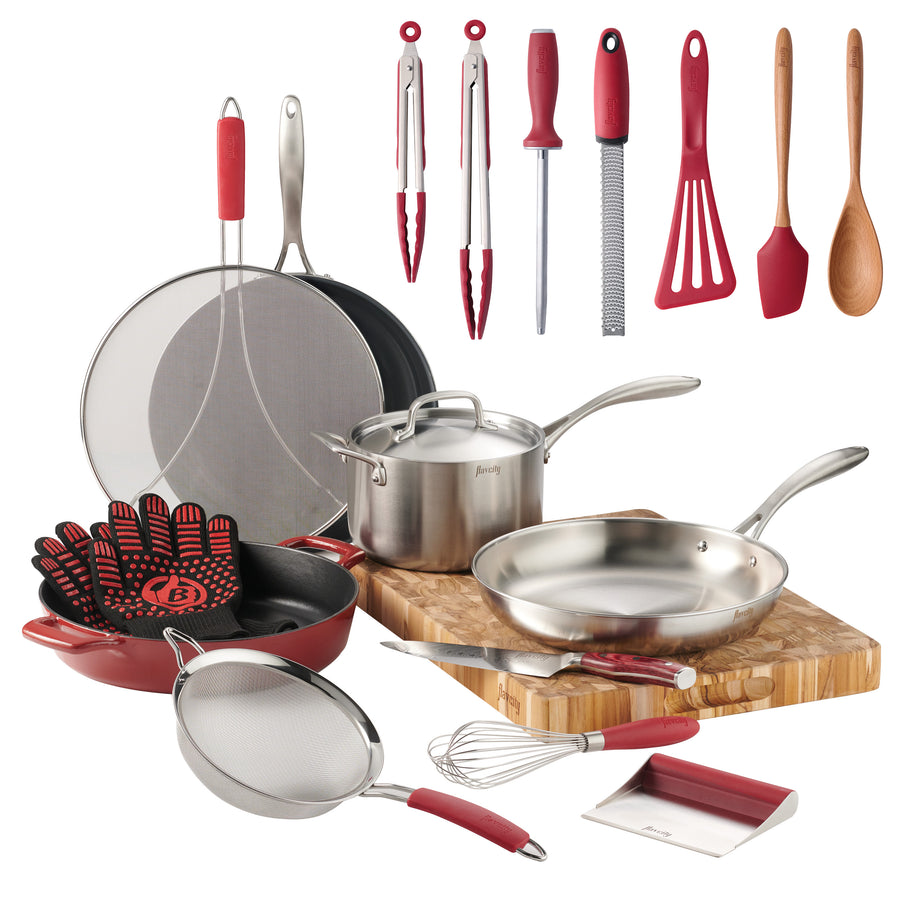 Essential Cookware Set FlavCity 19 Piece Essential Cookware Set – Tramontina USA