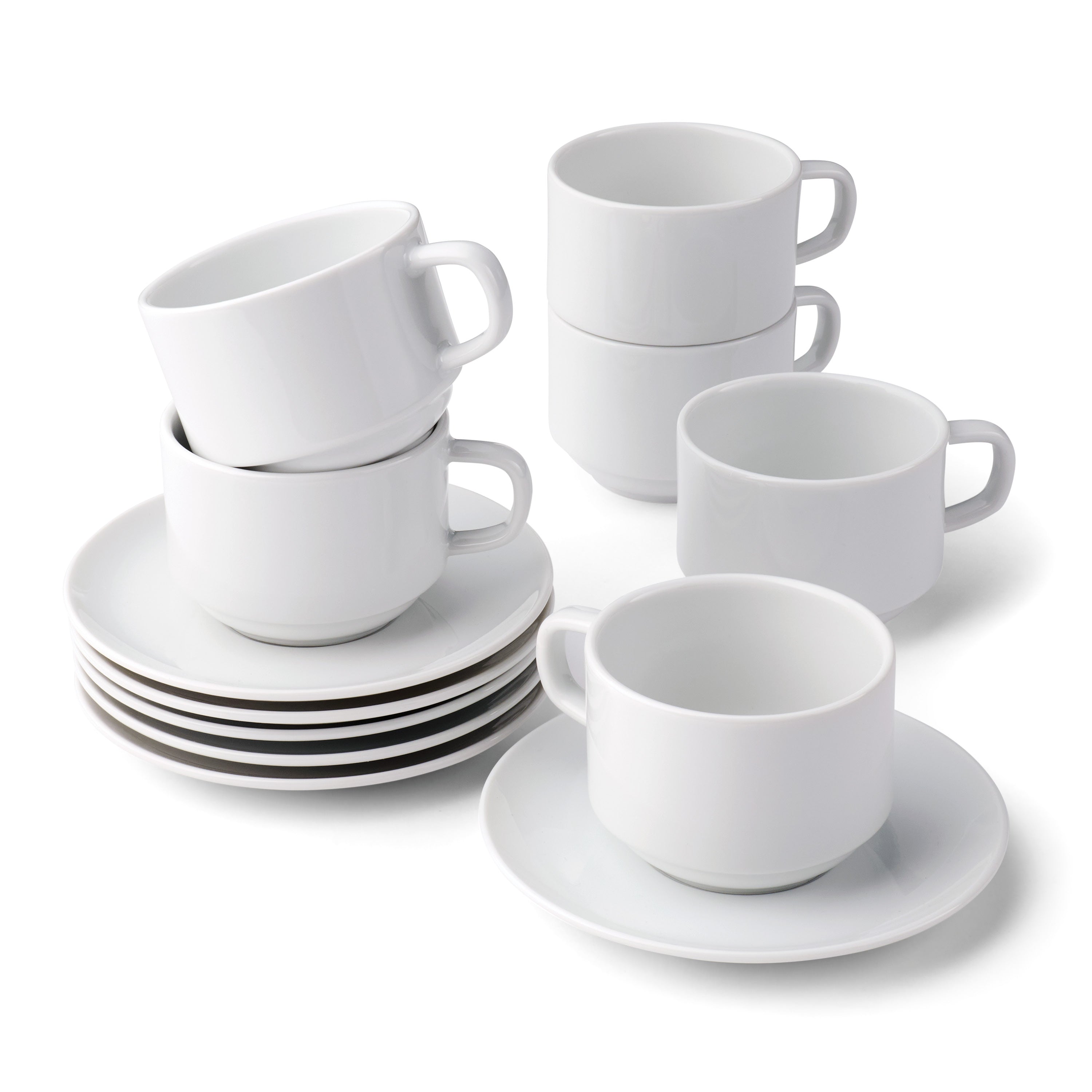 Paola 8 ounce Cup and Saucer 8 Piece Set – Tramontina USA