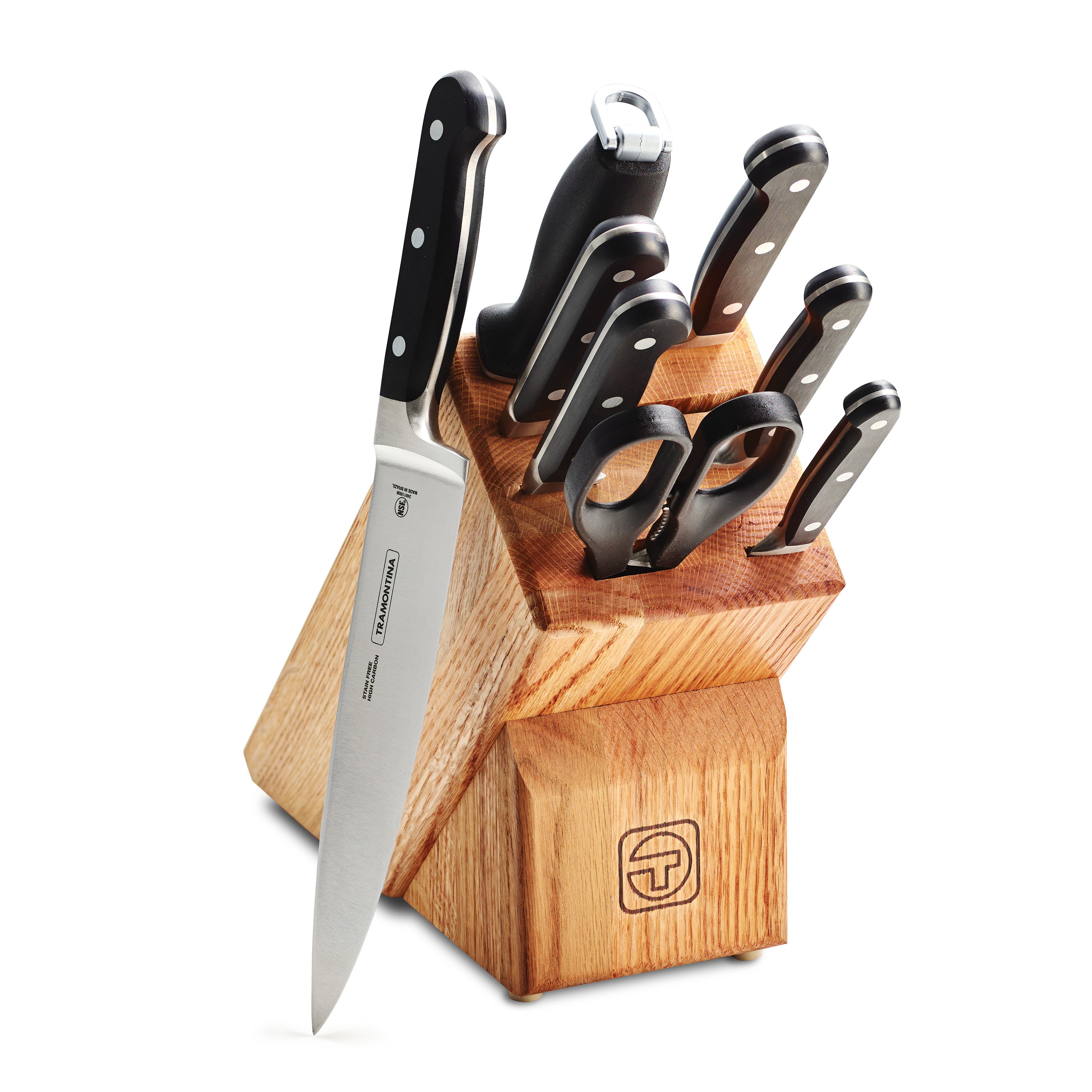 Professional Forged 9 Piece Cutlery Set with Hardwood Counter