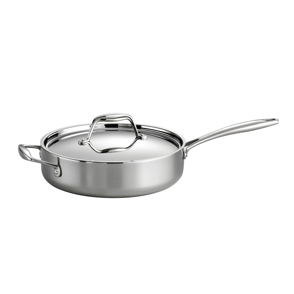 Signature 3 Quart Tri-Ply Clad Stainless Steel Covered Deep Saute Pan