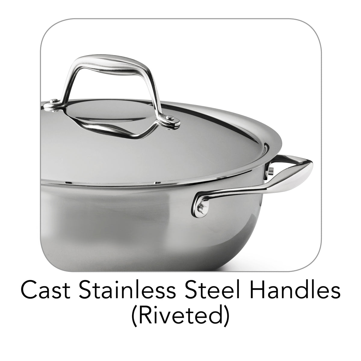 Cladding Back Pans Signature 4 Quart Tri-Ply Clad Stainless Steel Covered Universal Pan ...