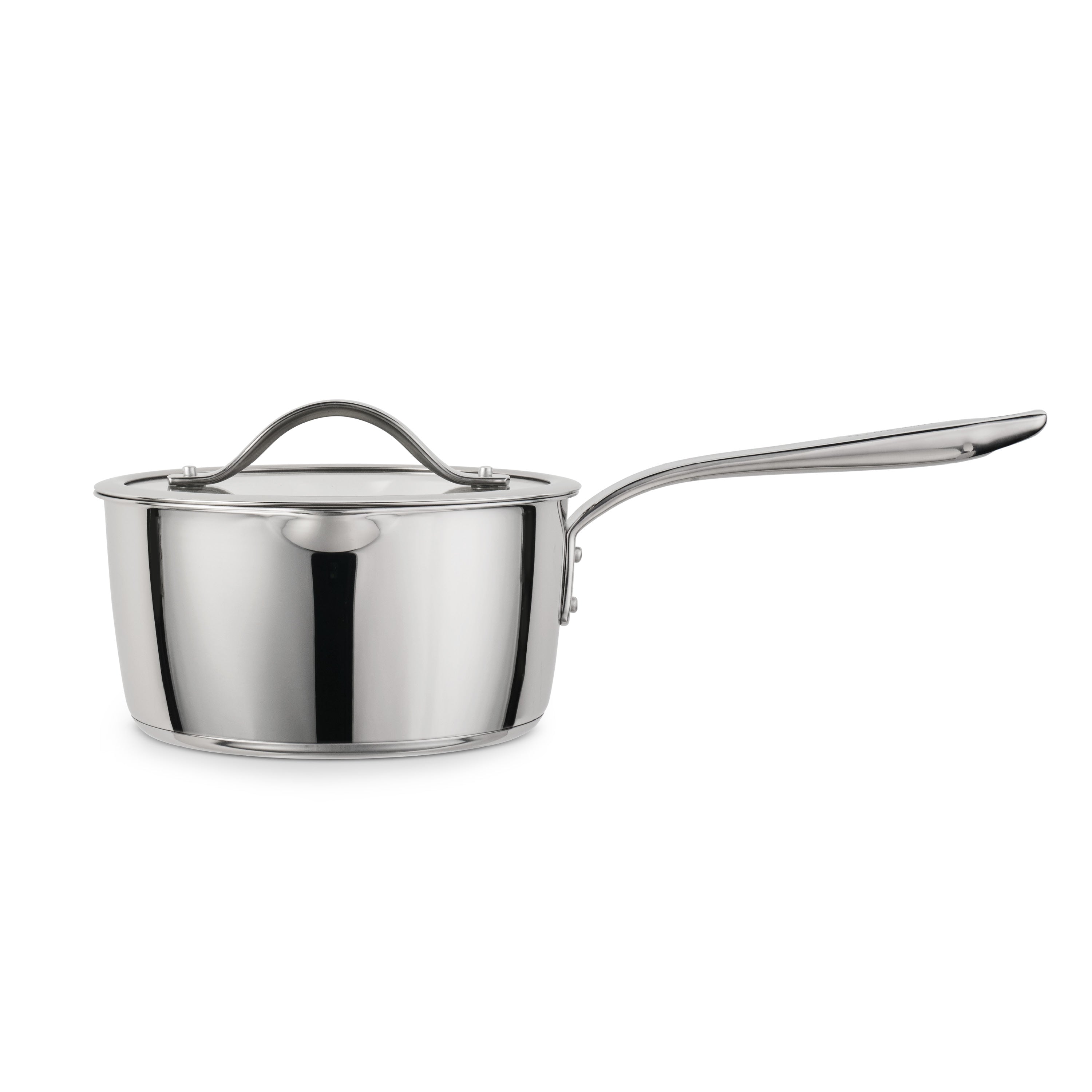 Tempo 3 qt. Tri-Ply Base Stainless Steel Covered Saucepan - Thumbnail 5