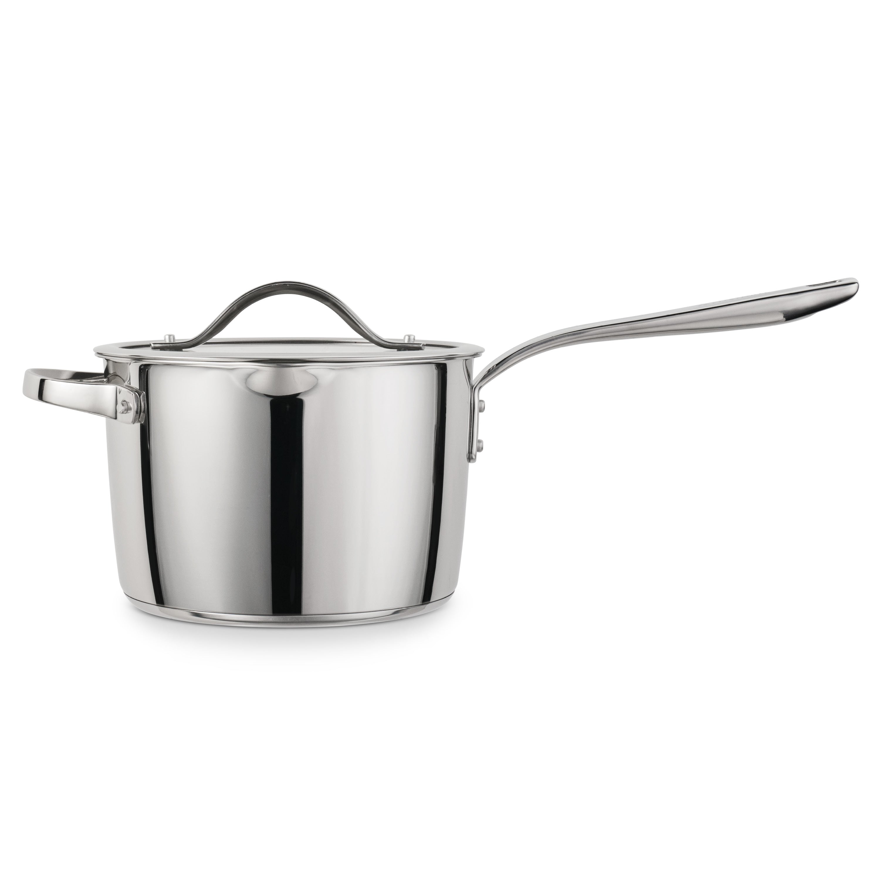Tempo 3 qt. Tri-Ply Base Stainless Steel Covered Saucepan